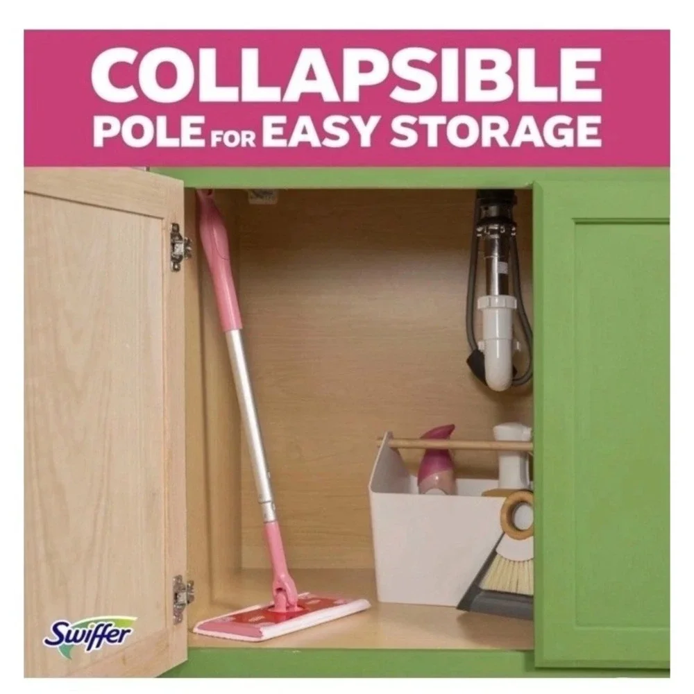 Swifter Wicked PINK Sweep & Mop Deluxe 2-in1 Kit Limited Edition HTF